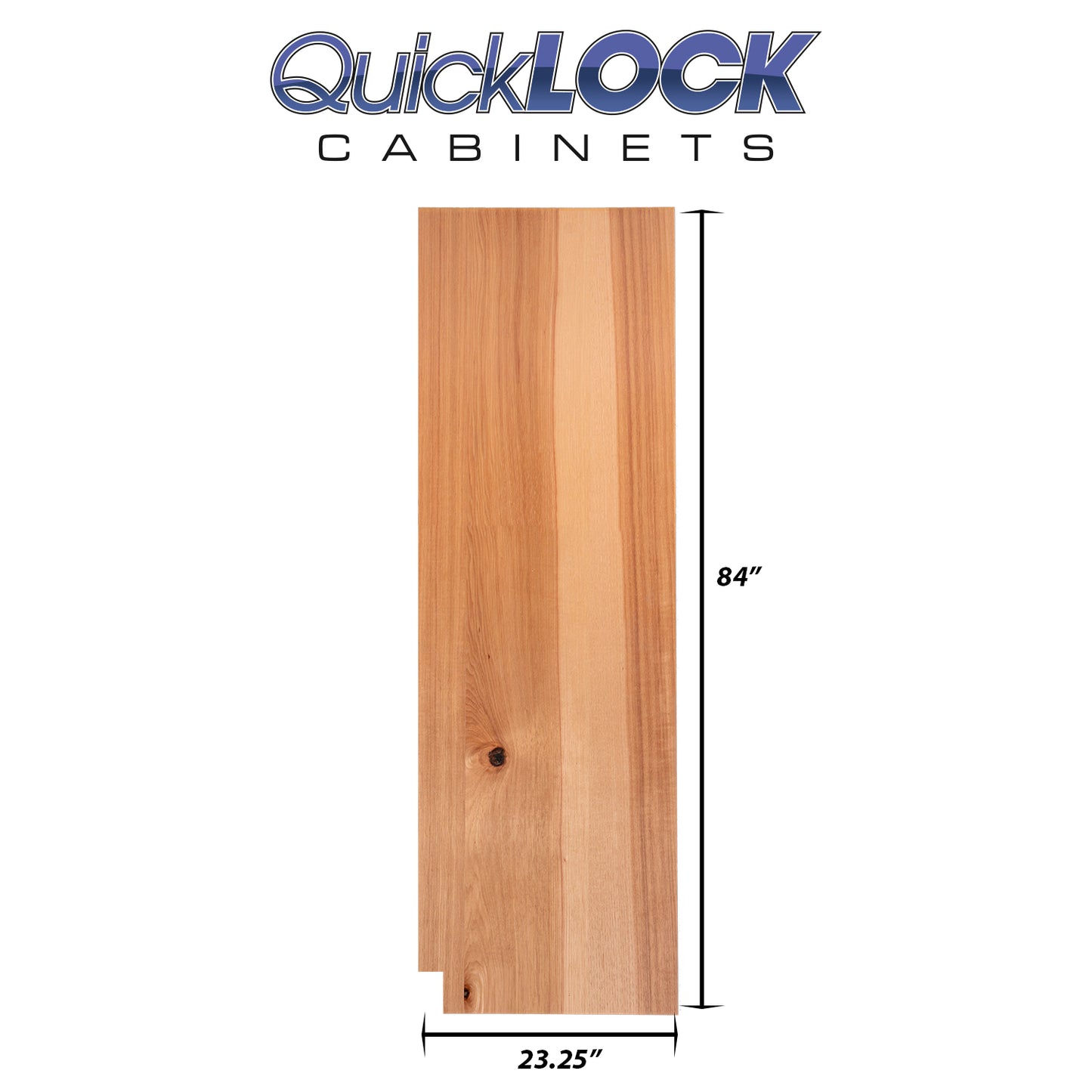 Quicklock RTA (Ready-to-Assemble) Rustic Hickory .25"X23.25"X84" Pantry End Panel - Right Side