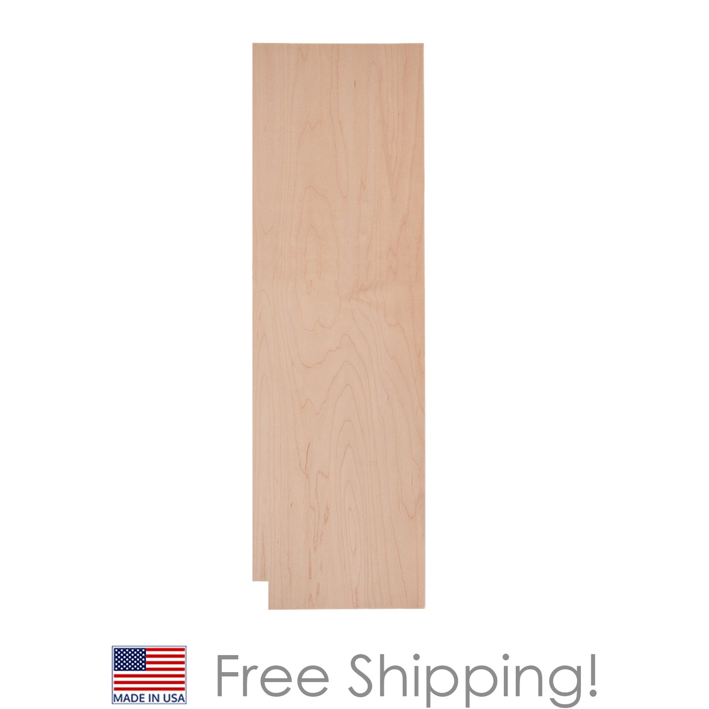 Quicklock RTA (Ready-to-Assemble) Raw Maple .25"X23.25"X84" Pantry End Panel - Right Side