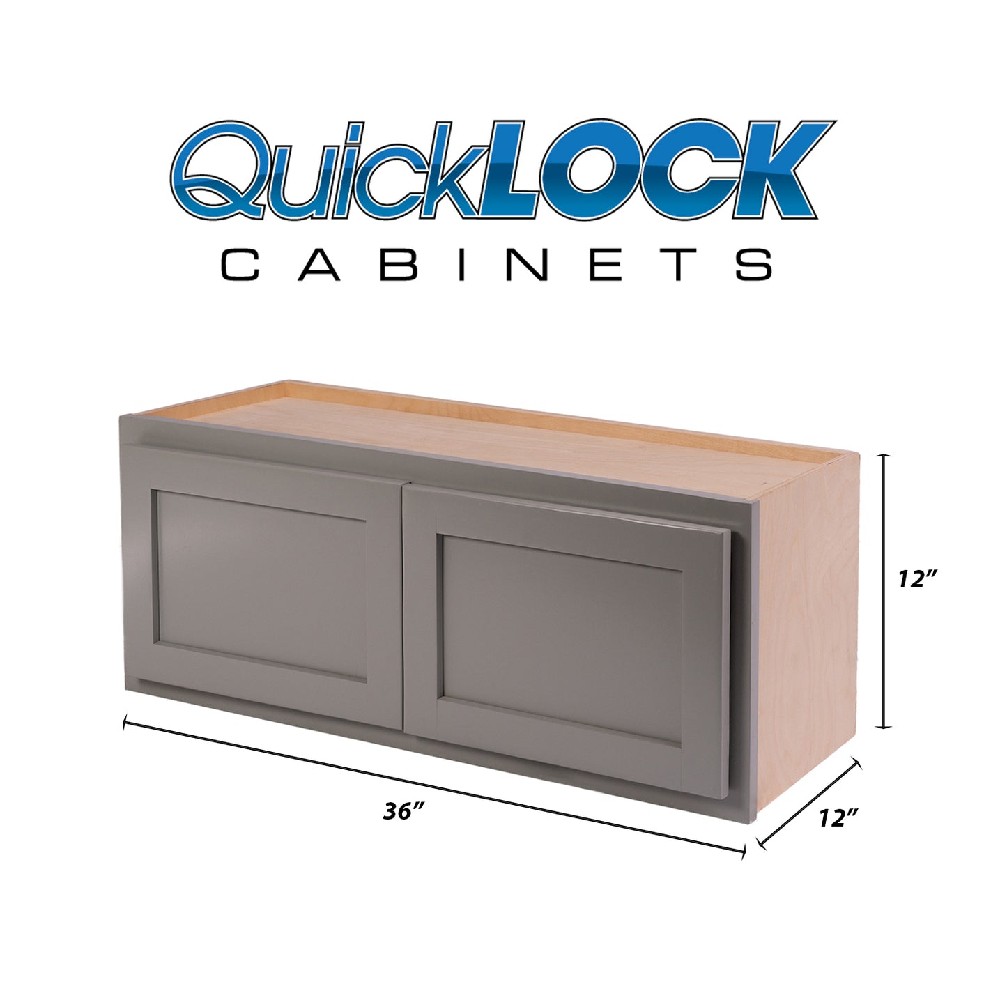 Quicklock RTA (Ready-to-Assemble) Magnetic Grey 36"Wx12"Hx12"D Wall Refrigerator