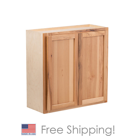 Quicklock RTA (Ready-to-Assemble) Rustic Hickory 30"Wx30"Hx12"D Wall Cabinet