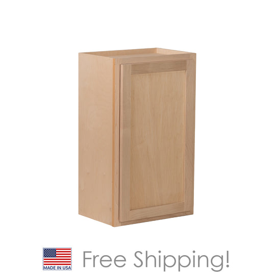Quicklock RTA - Winding River Collection - Raw Maple 9"Wx30"Hx12"D Wall Cabinet