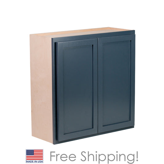 Quicklock RTA (Ready-to-Assemble) Needlepoint Navy 30"Wx36"Hx12"D Wall Cabinet