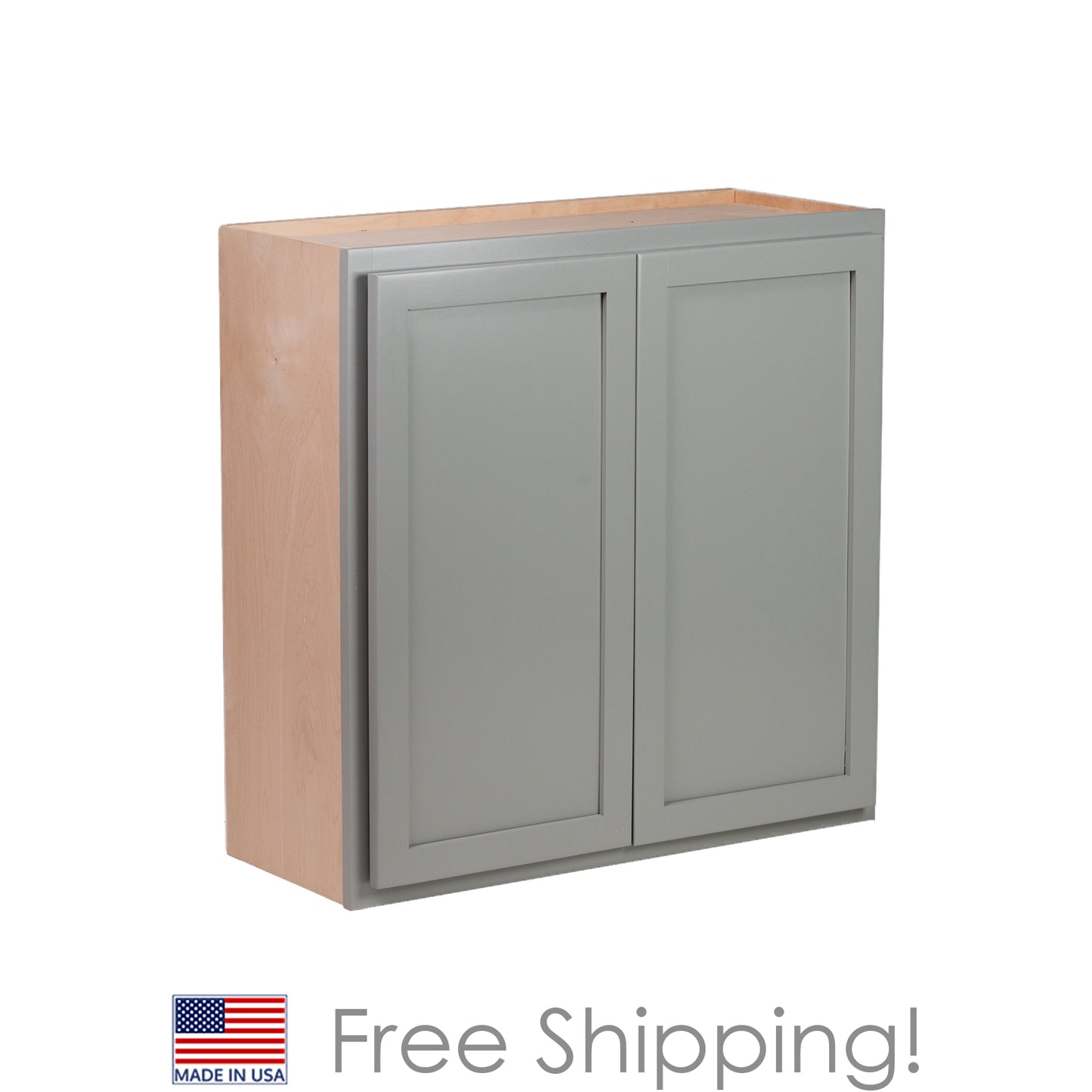 Quicklock RTA (Ready-to-Assemble) Magnetic Gray Wall Cabinet- Double Door 30"H x (30", 36"W)