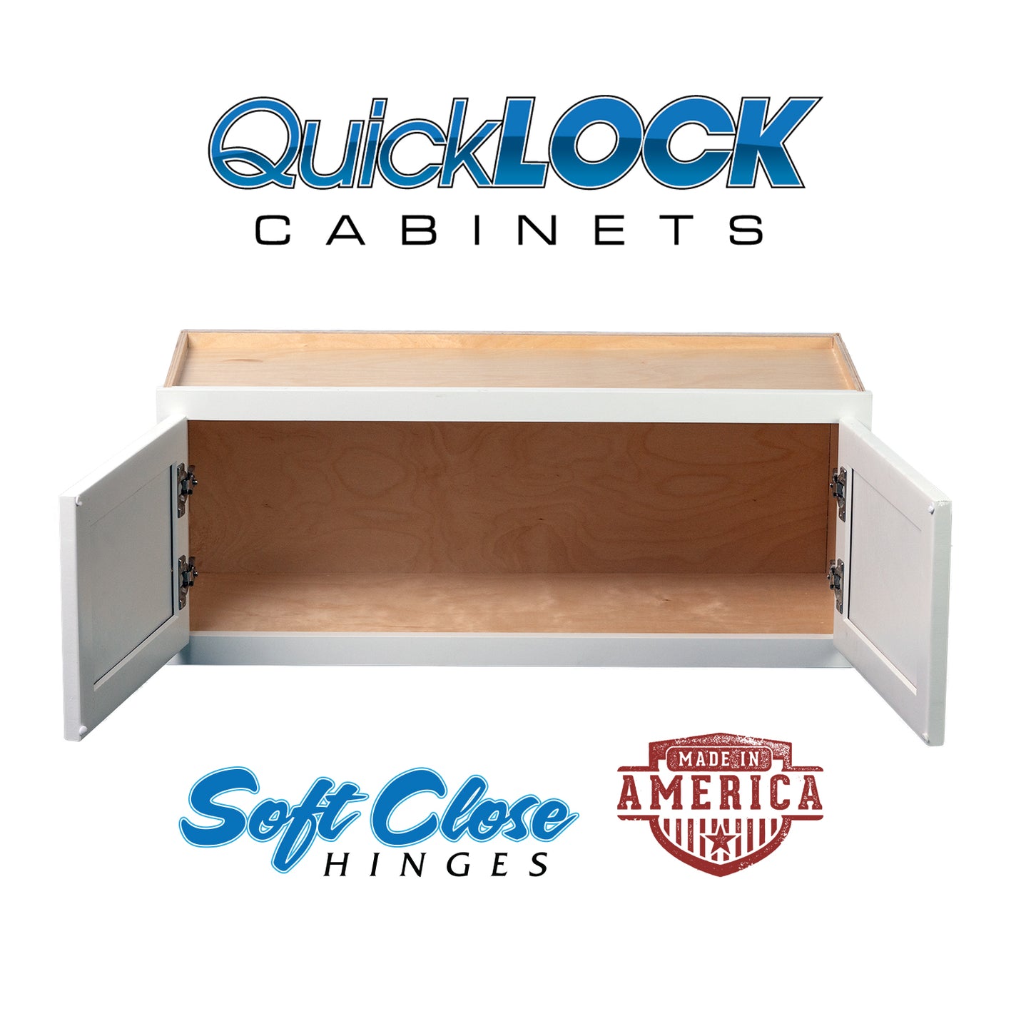 Quicklock RTA (Ready-to-Assemble) Pure White 30"Wx24"Hx12"D Microwave Wall Cabinet