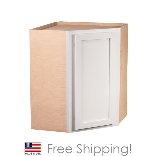 Quicklock RTA (Ready-to-Assemble) Pure White 24"WX30"HX12"D Wall Corner Cabinet