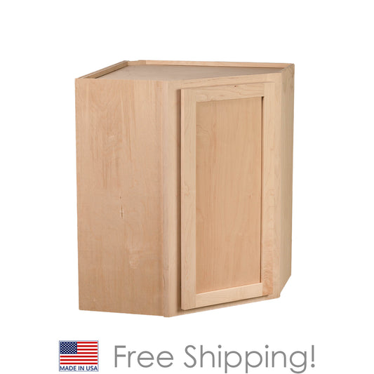 Quicklock RTA (Ready-to-Assemble) Raw Maple 24"Wx42"Hx12"D Wall Corner Cabinet