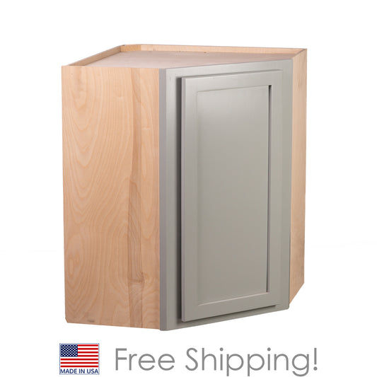 Quicklock RTA (Ready-to-Assemble) Magnetic Grey 24"WX30"HX12"D Wall Corner Cabinet