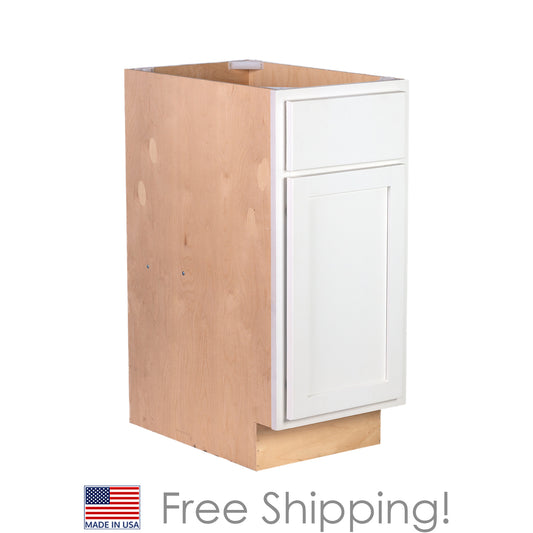 Quicklock RTA (Ready-to-Assemble) Pure White Base Cabinet | 12"Wx34.5"Hx24"D