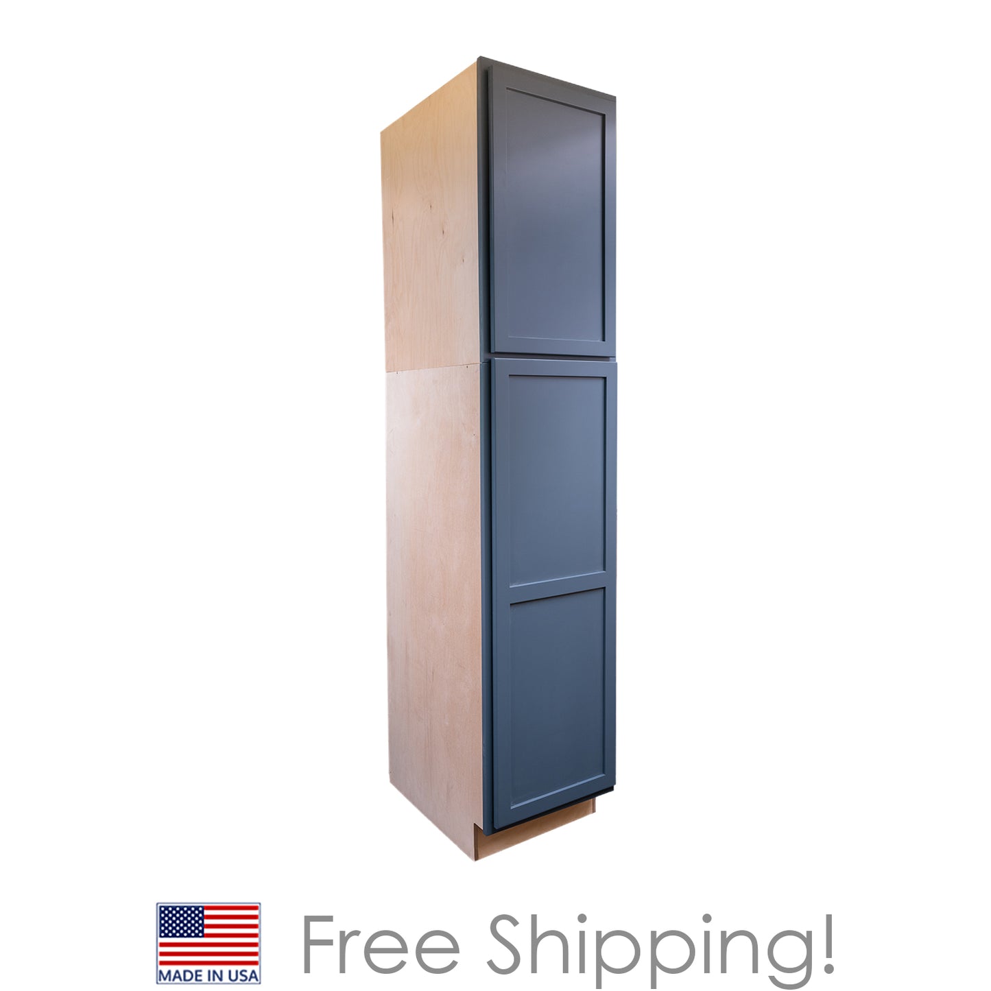 Quicklock RTA (Ready-to-Assemble) Needlepoint Navy Pantry Cabinet 18"Wx84"Hx24"D
