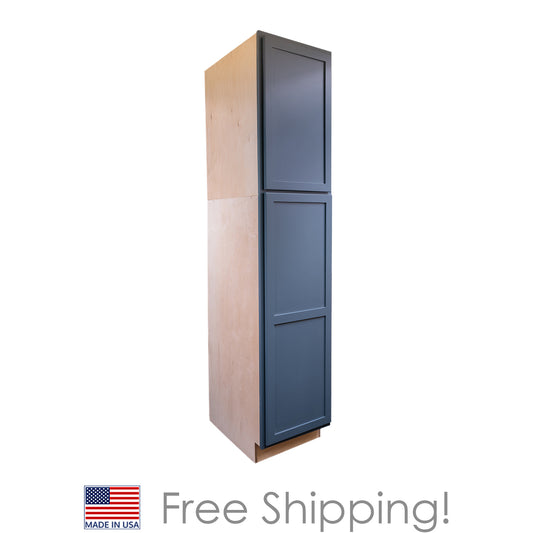 Quicklock RTA (Ready-to-Assemble) Needlepoint Navy Pantry Cabinet 24"Wx84"Hx24"D