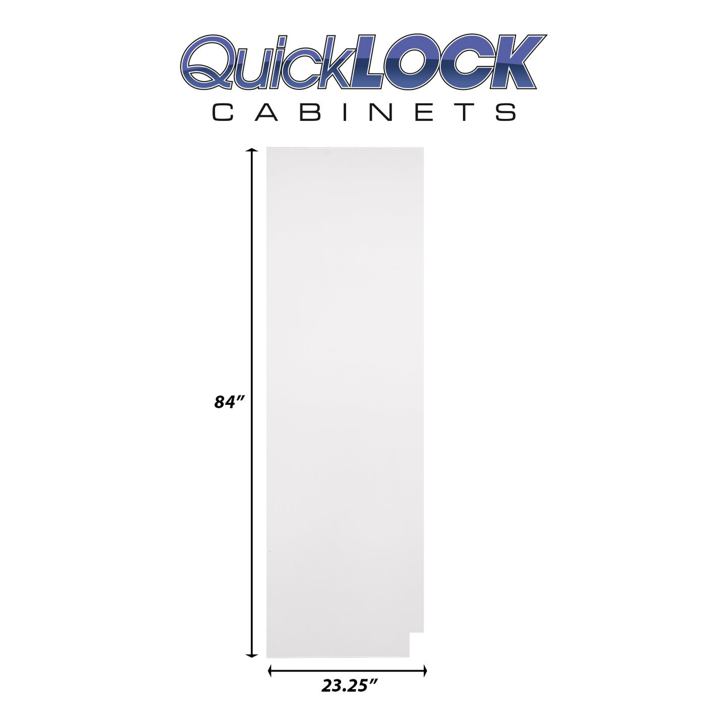 Quicklock RTA (Ready-to-Assemble) Pure White .25"X23.25"X84" Pantry End Panel - Left Side