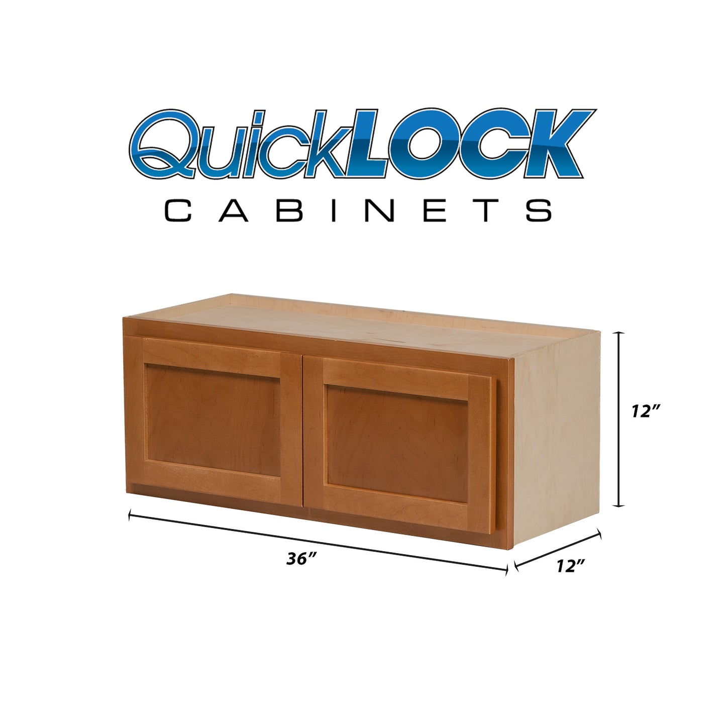Quicklock RTA (Ready-to-Assemble) Provincial Stain 36"Wx12"Hx12"D Refrigerator Wall Cabinet