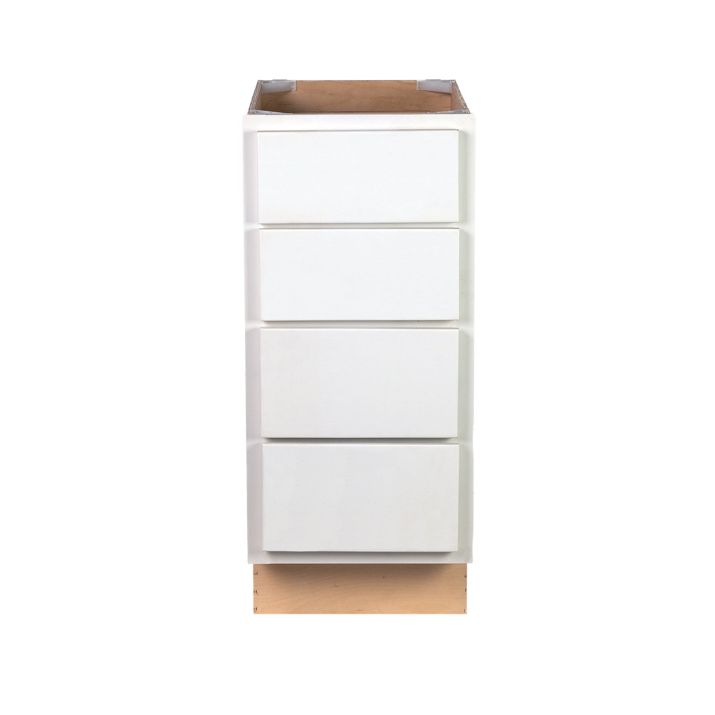 Quicklock RTA (Ready-to-Assemble) Pure White 4 Drawer 18" Base Cabinet | 18"Wx34.5"Hx24"D