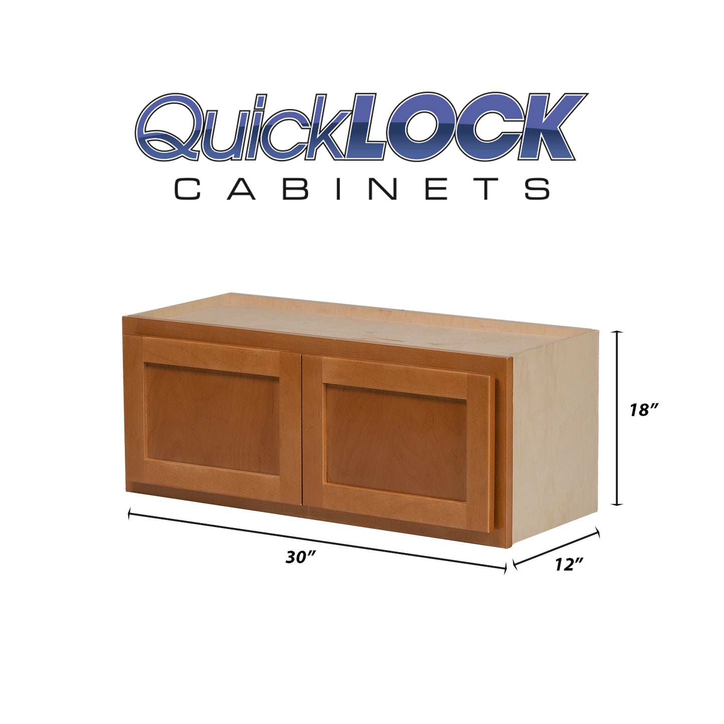Quicklock RTA (Ready-to-Assemble) Provincial Stain 30"Wx18"Hx12"D Microwave Wall Cabinet