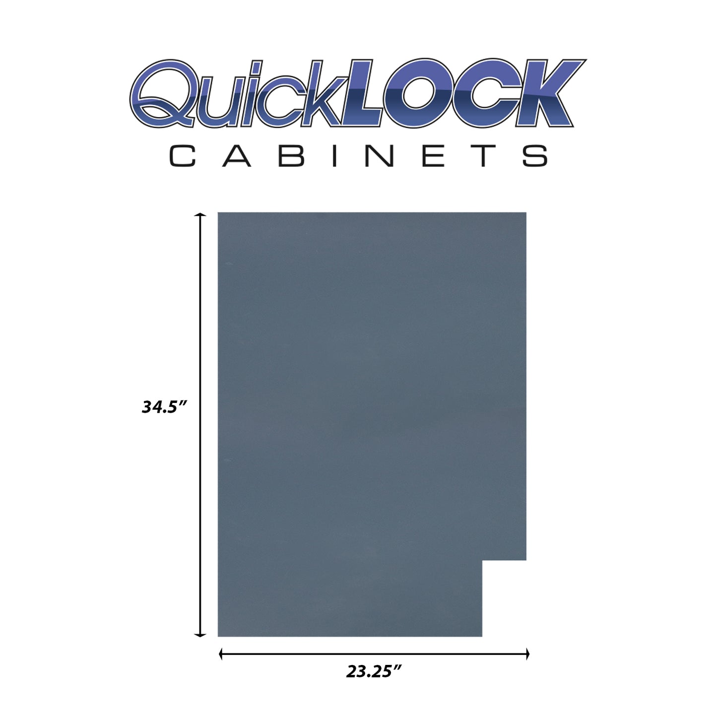Quicklock RTA (Ready-to-Assemble) Needlepoint Navy .25"X23.25"X34.5" End Panel - Left Side