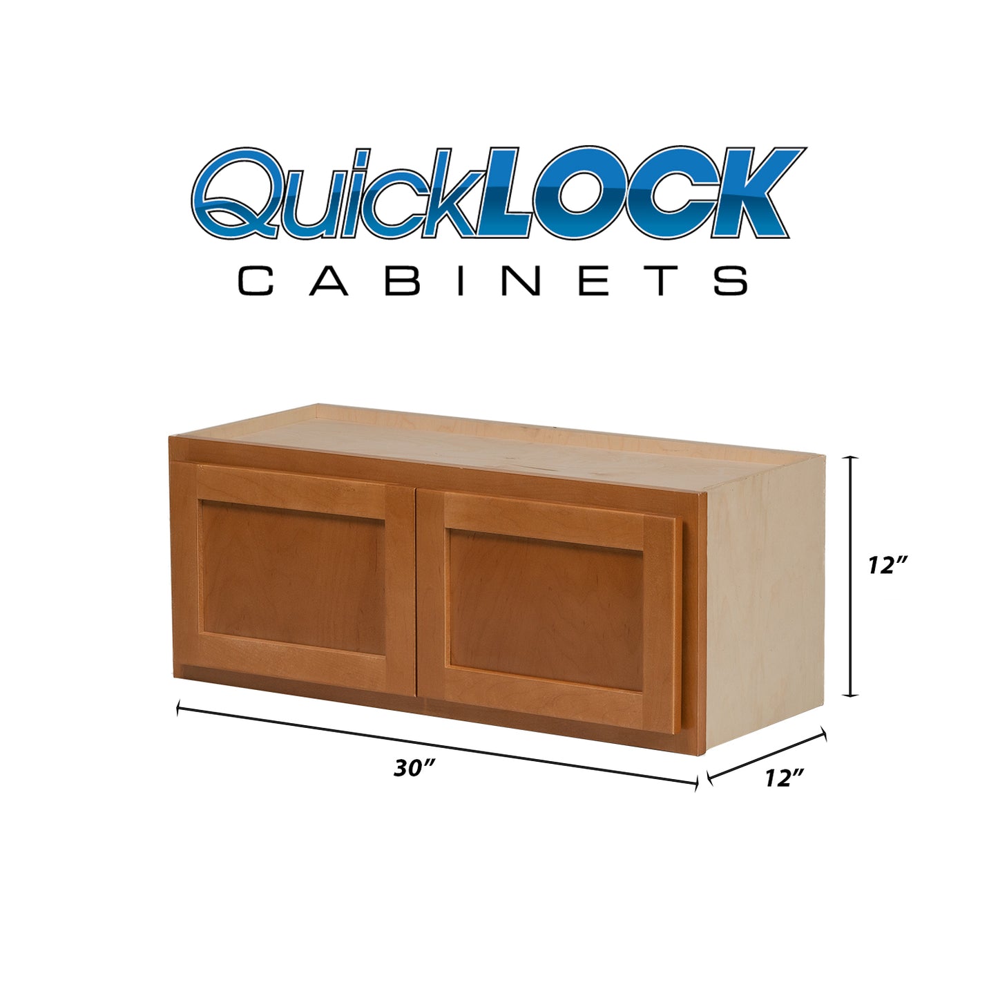 Quicklock RTA (Ready-to-Assemble) Provincial Stain 30"Wx12"Hx12"D Microwave Wall Cabinet