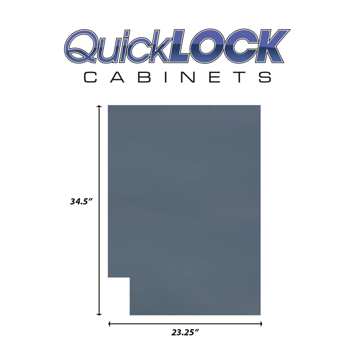 Quicklock RTA (Ready-to-Assemble) Needlepoint Navy .25"X23.25"X34.5" End Panel - Right Side