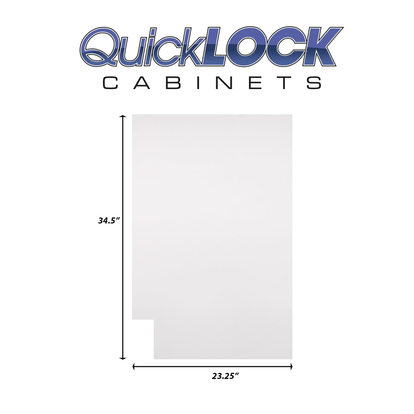Quicklock RTA (Ready-to-Assemble) Pure White .25"X23.25"X34.5" End Panel - Right Side